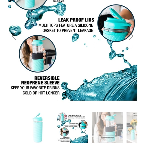 Regular Mouth Mason Jar Water Bottle Set - Picture 4 of 5